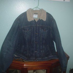 Men's Old Navy Denim Sherpa Lined Coat Jacket SZ 2xl